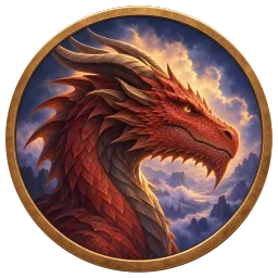Red dragon medallion